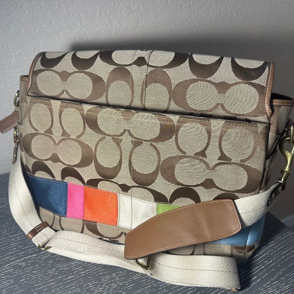 Authentic Multicolor Coach Diaper Bag Rare